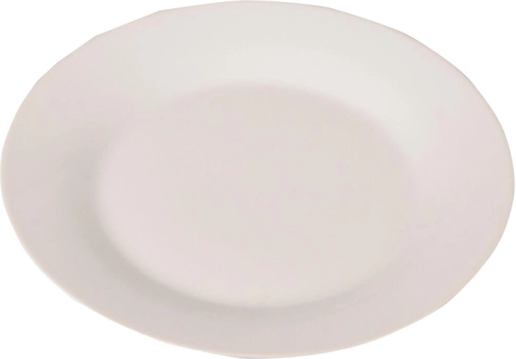 Shallow plate made of tempered glass 25 cm white CADIX