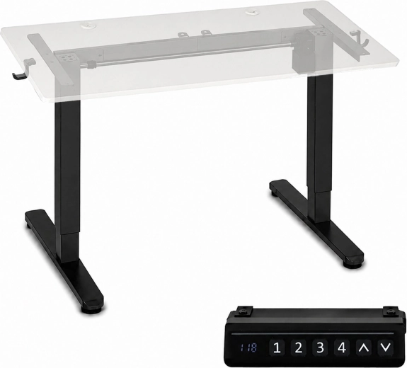 Elektriski augstumā regulējams galda rāmis ModernHome 72–118 cm, melns