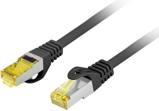 Patchcord cat.6a S/FTP LSZH CU 2 m, Fluke tests iziets, melns