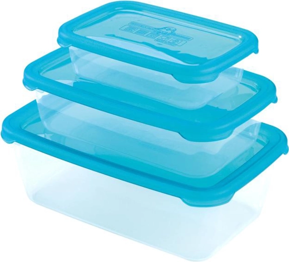 Plastmasas pārtikas kārbas ar vāku HEIDRUN Polar Frost, komplekts 3 gab.