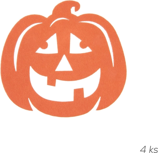 Set of 4 coasters with a Halloween pumpkin motif