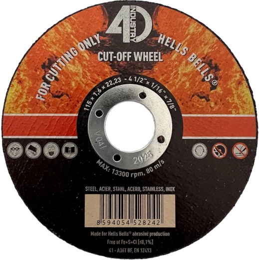 Griešanas disks tēraudam un nerūsējošajam tēraudam 115 × 1,6 × 22,2 mm