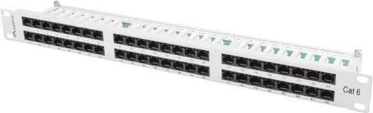 Patch panel 48 ports 1U cat.6 gray