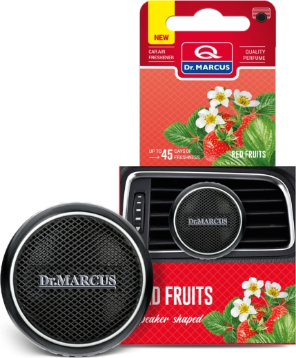 Dr. Marcus automašīnas gaisa atsvaidzinātājs skaļruņa formā Red Fruits