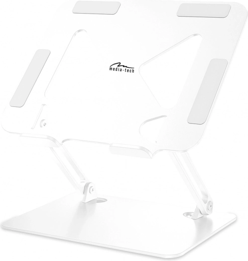 regulējams ergonomisks klēpjdatora statīvs 10–17" balts
