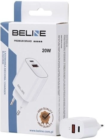 Kompakta tīkla lādētājs 20W USB-C + USB-A, balts