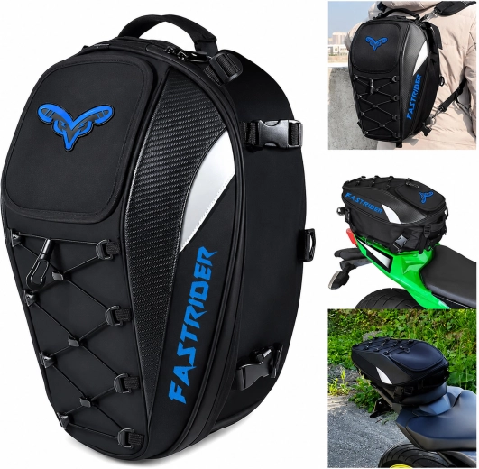 Fastrider motocikla mugursoma un aizmugurējā sēdekļa soma 45 l ar lietus pārsegu