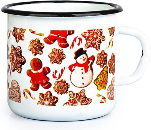 Enamel Mug TORO 370 ml with Gingerbread Motif