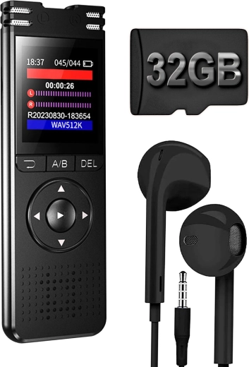 Professional Digital Voice Recorder with 32 GB microSD Card