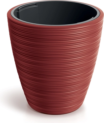 Puķu pods Vena round ar ieliktni, retro sarkans, 19,8 cm
