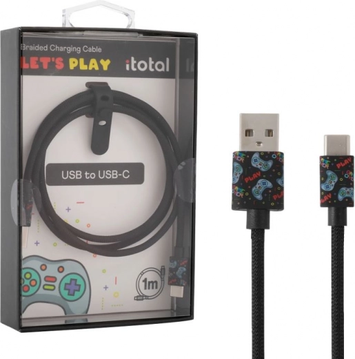 Spēļu USB‑C uzlādes un datu kabelis ar siksniņu