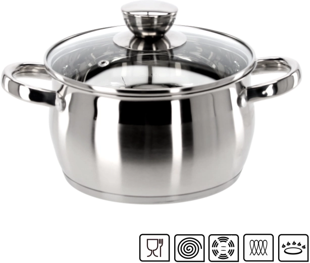 Nerūsējošā tērauda katls ar vāku Belly 2 l 18 cm