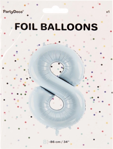 Folijas balons skaitlis 8, zils, 86 cm