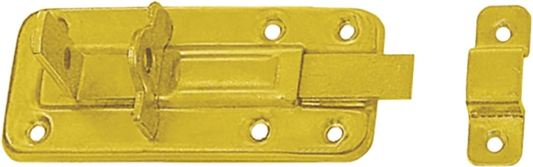 Aizbīdnis ar slēdzeni logu slēģiem un durvīm 120 × 45 × 1,0 mm, tērauds, dzelteni cinkots