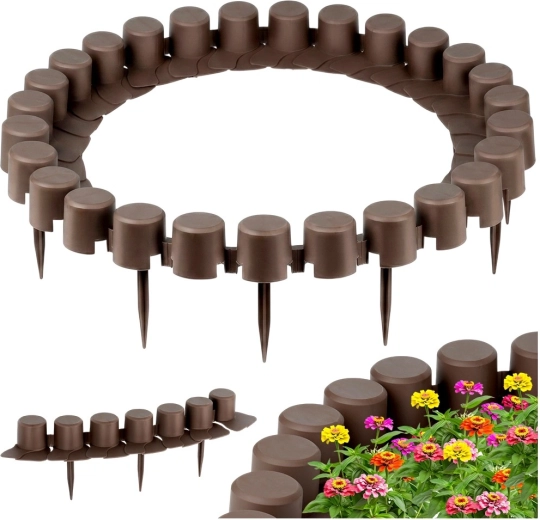 Dārza apmale brūna 220 cm, komplekts 4 gab.