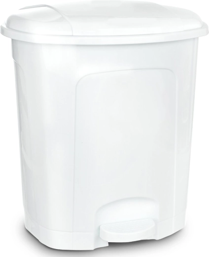 Plastic pedal bin 50 L, white