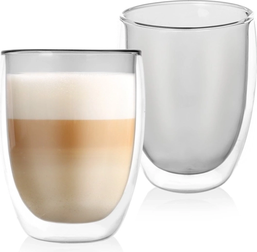 Termo glāzes ar dubultu sienu latte DOUBLE 370 ml, 2 gab.