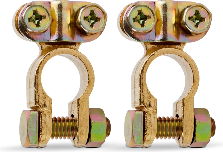 Copper Battery Terminal Clamps, 2 pcs