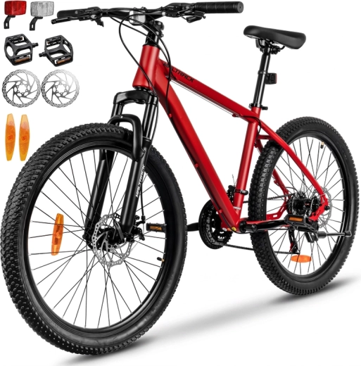 Kalnu velosipēds MTB Spin sarkanā krāsā