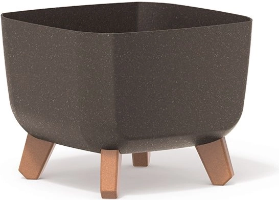 Puķu pods Gracia Square Eco Wood 24 × 24 cm kafijas krāsā