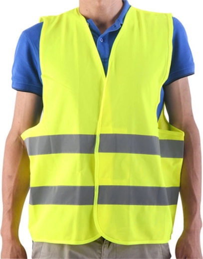 Dzeltena 2. klases drošības veste ar atstarojošiem elementiem, XL