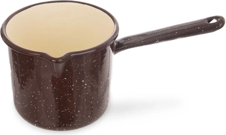 Emalēts katliņš brūns 12 cm, 1,2 l