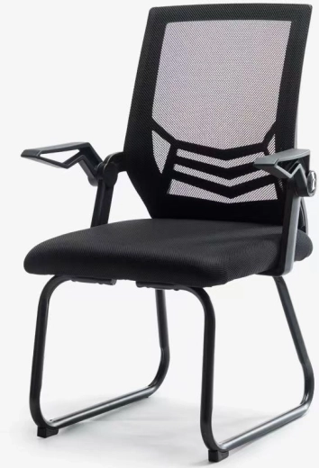 Ergonomisks biroja un konferenču krēsls no melna tīkla materiāla