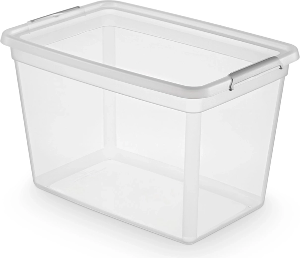 Basestore uzglabāšanas kaste ar vāku un klipšiem, 60 l (58 × 39 × 35 cm)