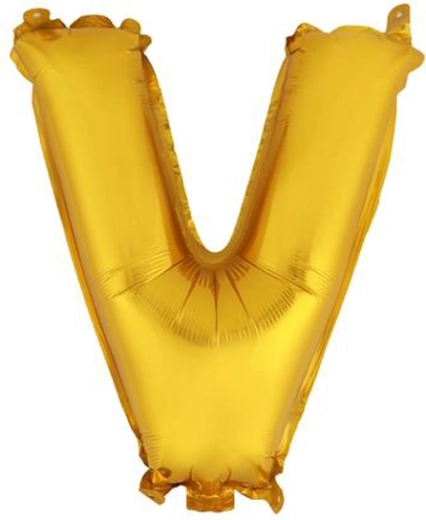 TORO Foil Balloon Letter V 30 cm Gold