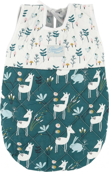 Guļammaiss lellei 36–40 cm PETITCOLLIN, zaļi balts