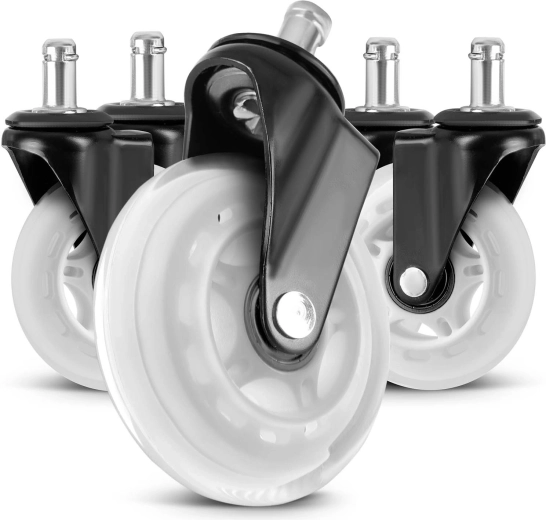 Transparent rubber casters Sofotel for office chairs, 5 pcs