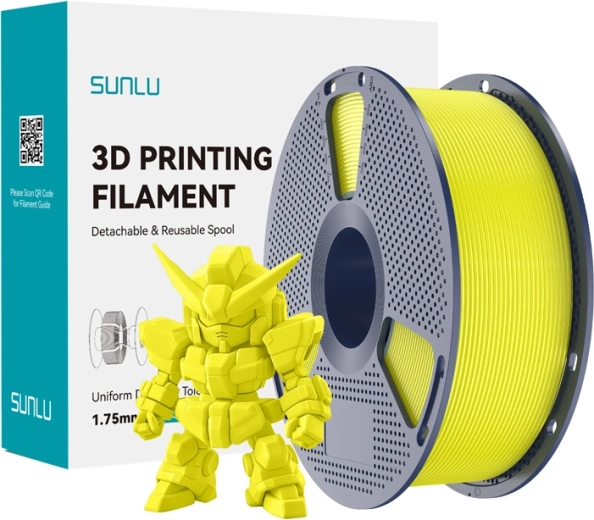 Filaments Sunlu PLA+ 2.0 dzeltens 1,75 mm