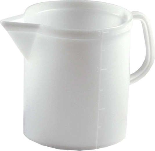 Plastmasas mētrauka 5 l ar iedaļām – balta