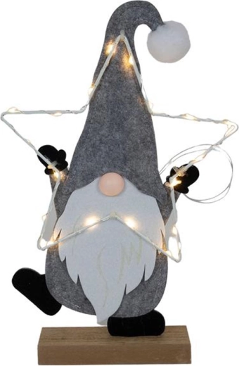 Felt Santa Figurine 35 cm with LED Lights