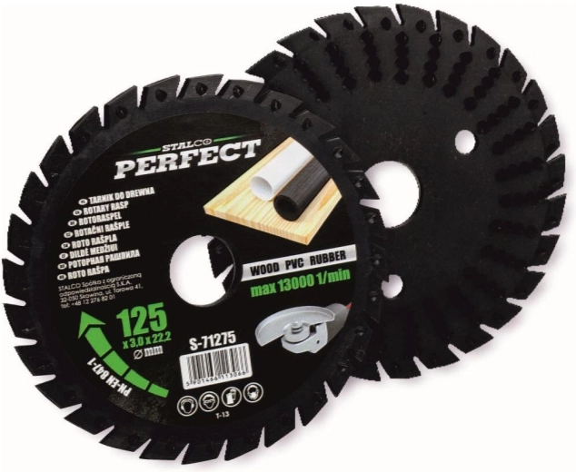 Universāls rotējošais disks 125 × 3,0 × 22,2 mm leņķa slīpmašīnām STALCO