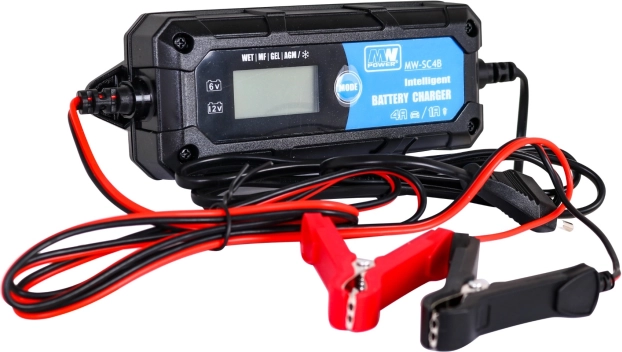 Viedais auto akumulatoru lādētājs ar LCD 6V/12V, 1A/4A, WET, GEL un AGM