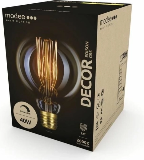 Modee Smart dekoratīvā spuldze Edison G95 E27 īpaši silti balta 40 W