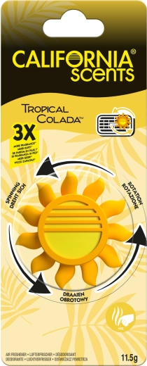 CALIFORNIA SCENTS Sun Spinner Car Air Freshener with Tropical Colada Scent