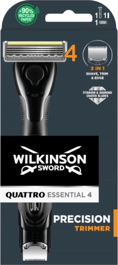Wilkinson Quattro Essential vīriešu skuveklis ar trimmeri