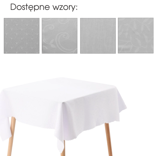 Balts poliestera galdauts 140 × 220 cm