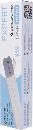 Staleks disposable papmAm straight nail files 240 grit, 50 pcs