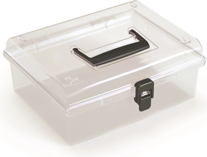 Plastmasas organizators ar caurspīdīgu vāku NUF LOW, melns, 245 × 214 × 100 mm