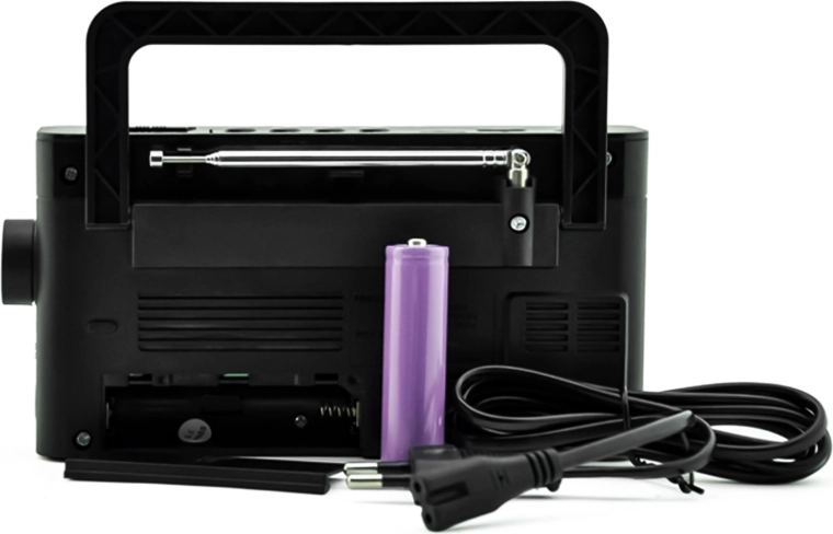Mains and rechargeable battery power