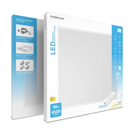 Modee Premium Line backlit LED panel 60 × 60 cm 36 W 3CCT with driver