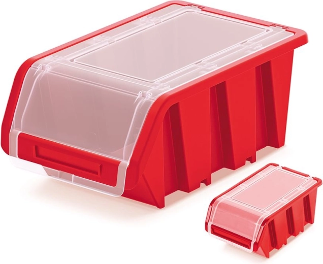 Plastmasas aizverama uzglabāšanas kaste ar vāku TRUCK PLUS 195 × 120 × 90 mm, sarkana