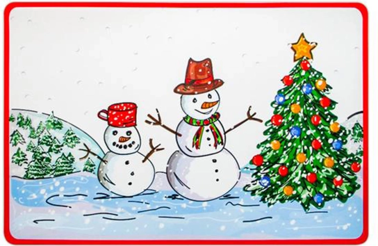 Ziemassvētku plastmasas galda paliktnis Toro ar sniegavīru 28 × 43 cm