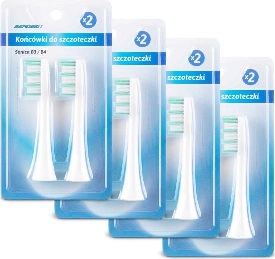 Replacement Heads for Berdsen Sonic Toothbrush, 8 pcs