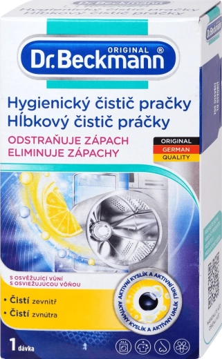 Higiēniskais veļas mazgājamās mašīnas tīrītājs ar aktīvo ogli 250 g DR. BECKMANN