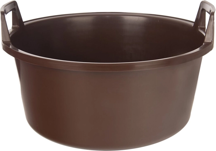 Plastic tub with handles 15 l brown
