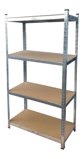 Metāla plaukts ar 4 plauktiem 150 × 70 × 30 cm, nestspēja 150 kg uz plauktu